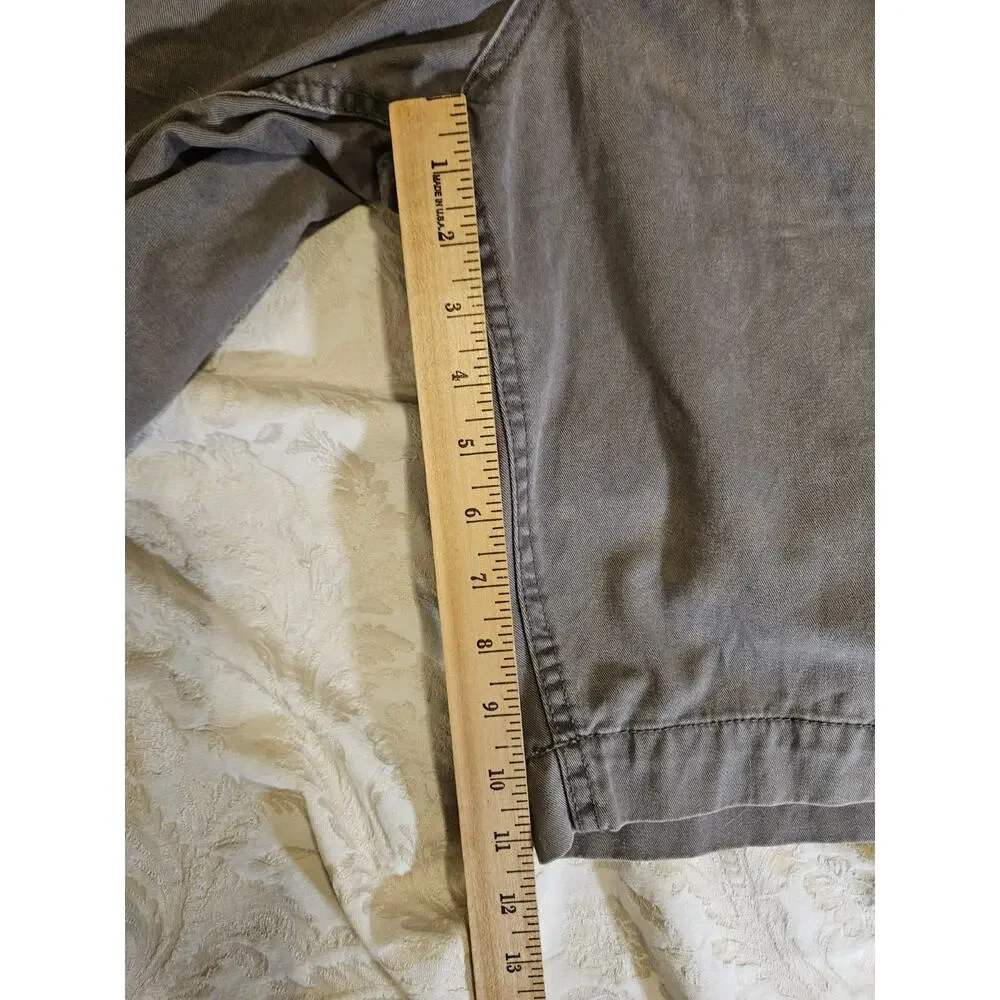 American Eagle Shorts, Longer Length, Mens Sz 36 Gray Khaki Chino Flat Front